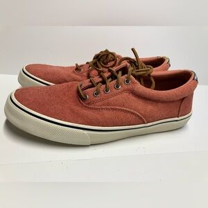 Sperry Top-Sider Striper Sneakers/Loafers, Men’s 10.5, Faded Red, Rawhide Laces
